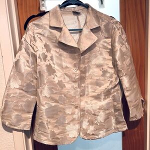 STUNNING Armani Collezioni Floral White Shiny Blazer Size IT46 US10